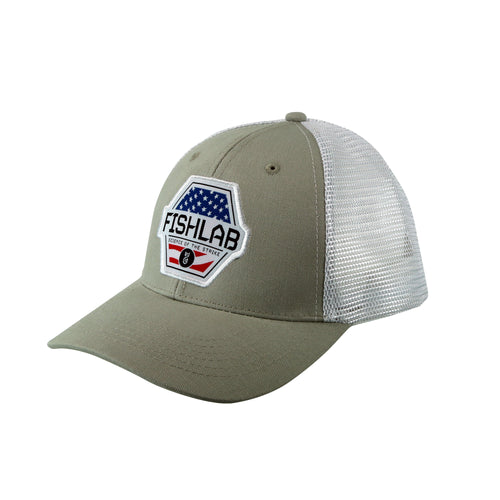 FishLab Mesh Back Grey with Red White and Blue Patch