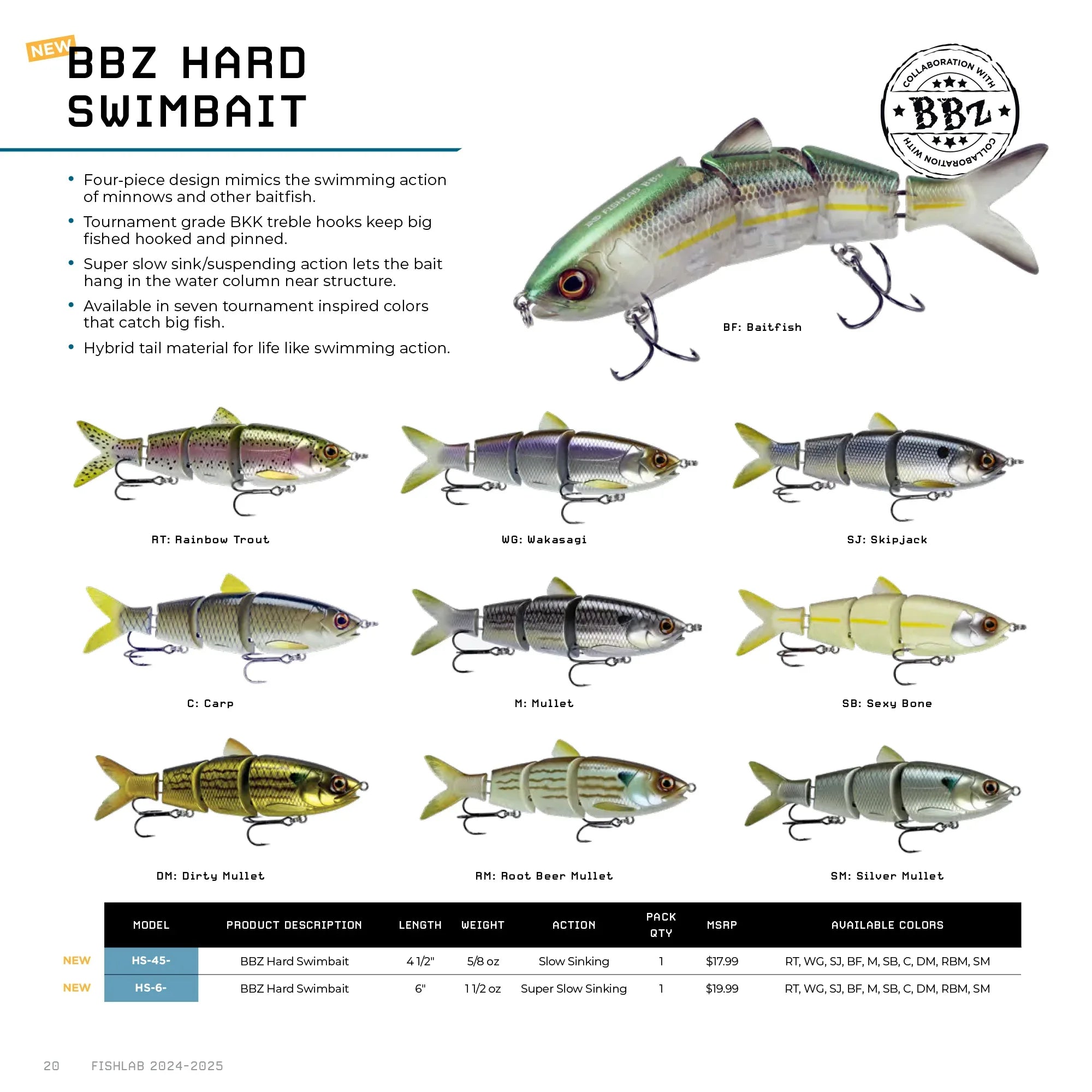 big bear fishing lures swim whiz BBZ Hard Swimbait