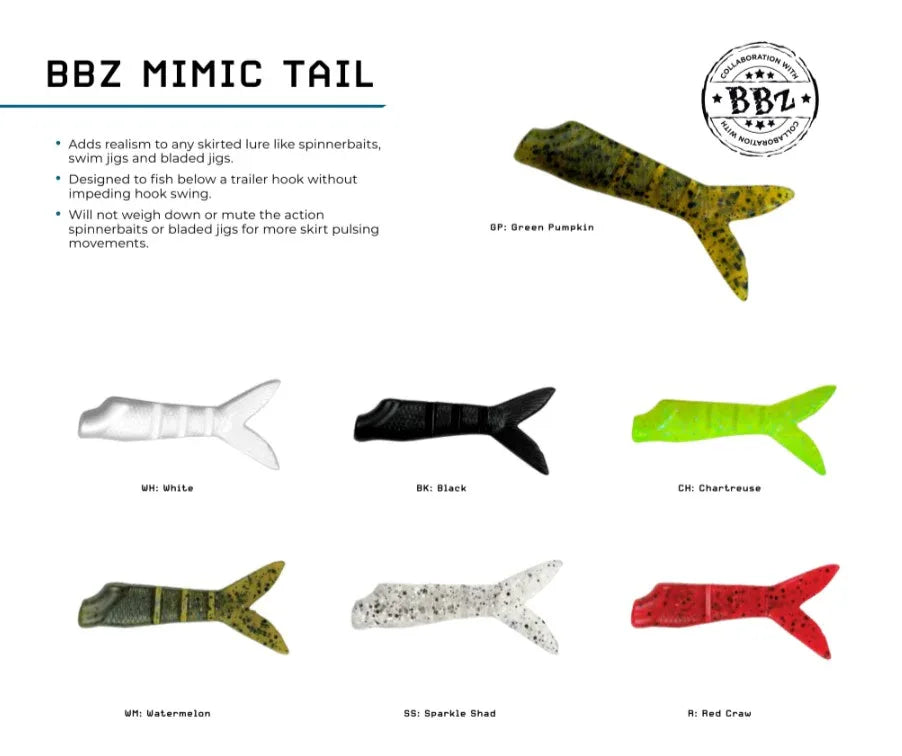 bait mimicking insertable fishing lure BBZ Mimic Tail