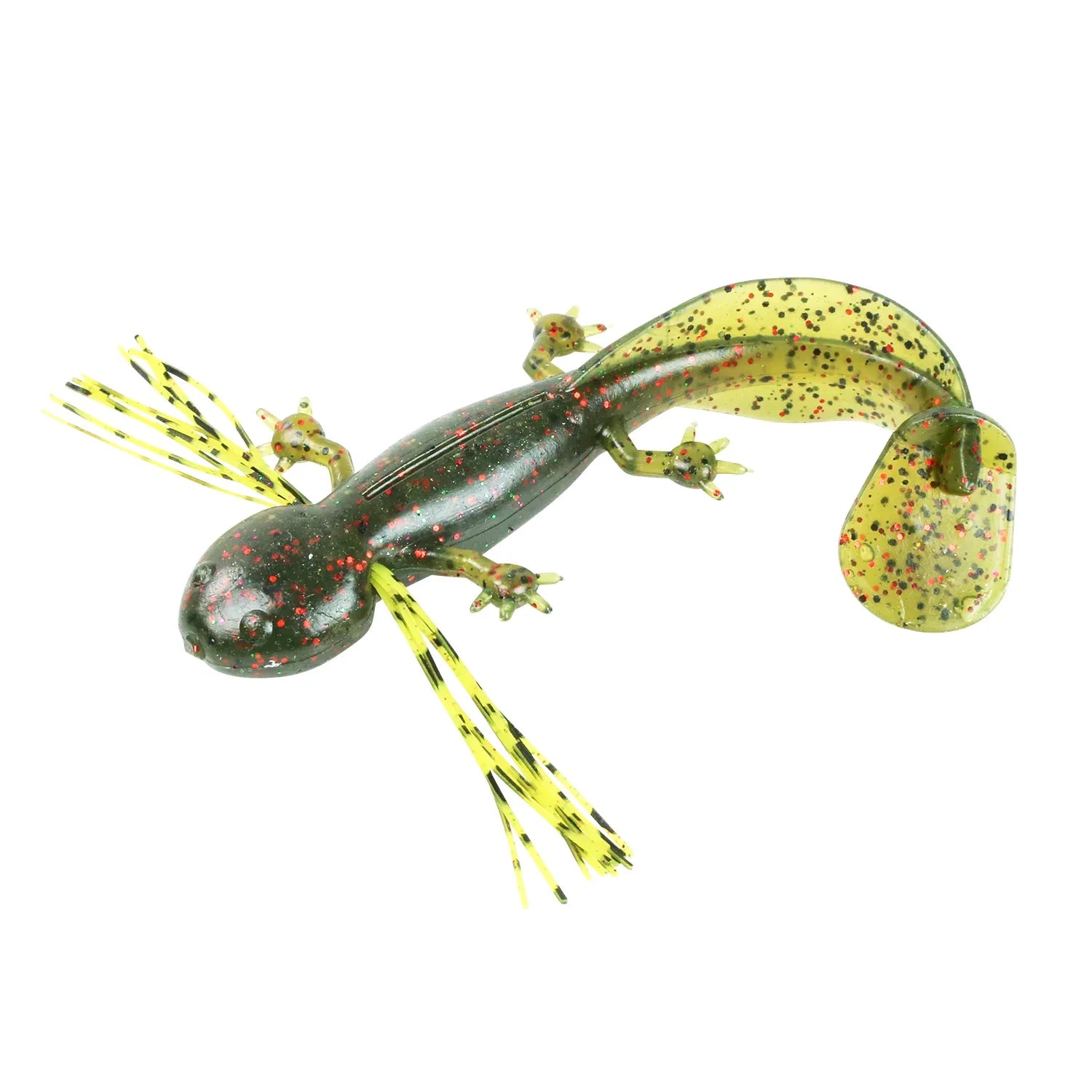 blue lizard with yellow tail fishing lure Slam-A-Mander